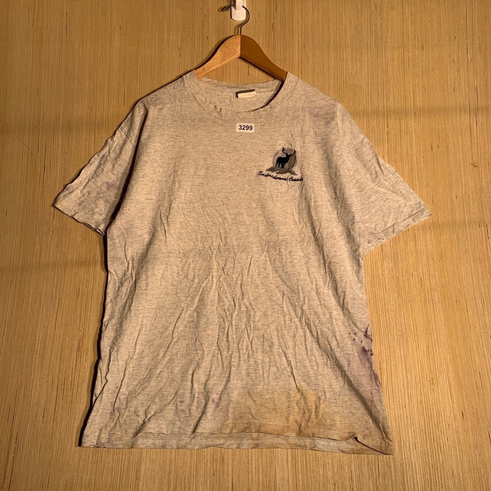 Vintage Saskatchewan Canada Shirt Adult Extra Large Grey Short Sleeve Men's 90's